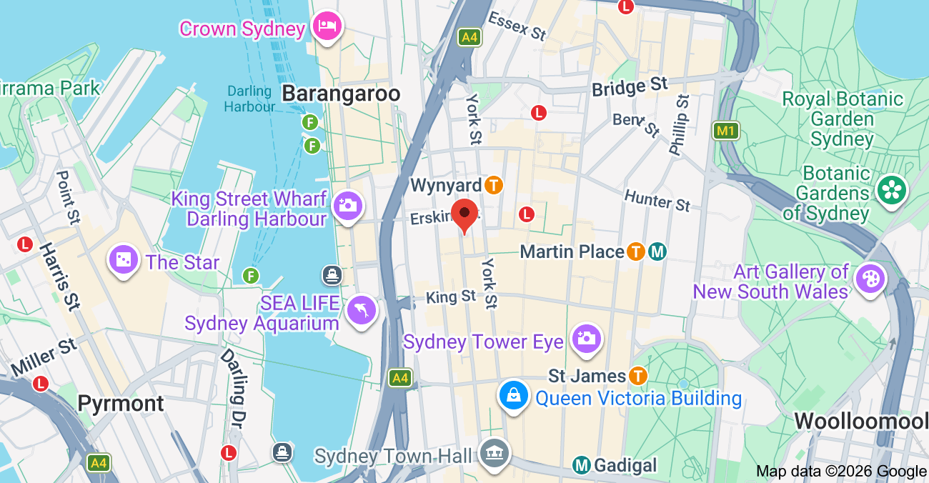 Map showing 80 Clarence Street, Sydney NSW 2000